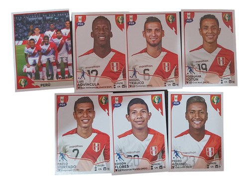 Lote Por 7 Figuritas De Peru Copa America Brasil 2019