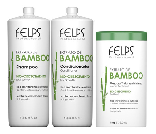 Felps Kit Profissional Extrato De Bamboo - 3 Produtos