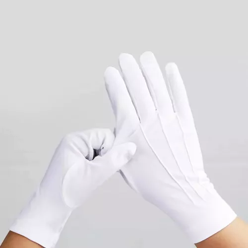 Guantes Negro Blanco Algodón 10pz Escolta Mesero Chambelan