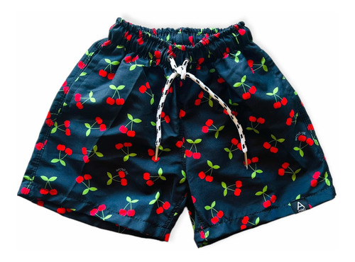 Short De Baño Niño Microfibra Con Sosten Red Cherry Envio