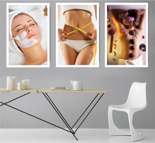 Quadro Decorativo Estética Facial E Corporal Spa Massagem