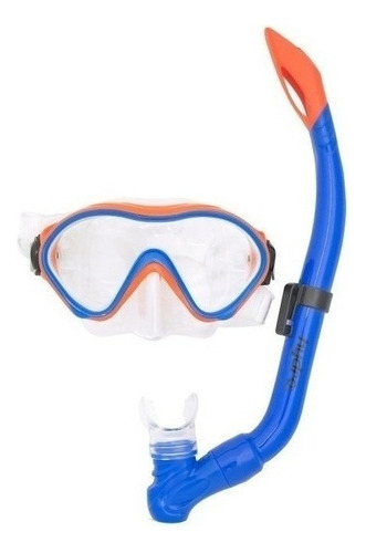 Snorkel Hydro Junior + Mascara Silicona Antifog Buceo Niños