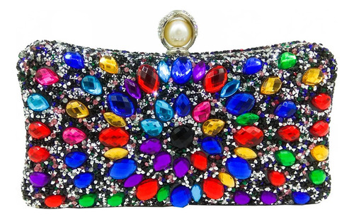 Bolso De Mano Para Mujer Con Cierre De Perla Multicolor