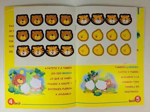 Lote X 4 Libros Infantiles Con Caritas Autoadhesivas