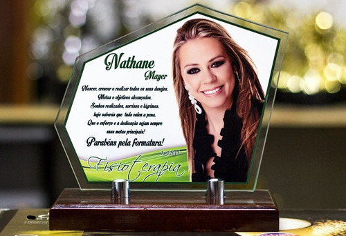 Placa Em Metal E Vidro Personalizada Formatura/homenagem