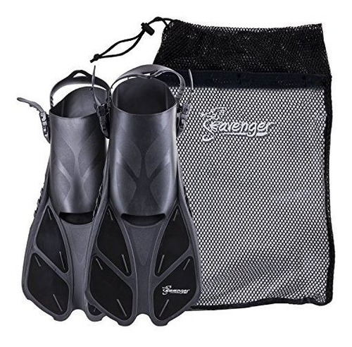 Seavenger Snorkeling Aletas De Natación Con Bolsa (negro, L