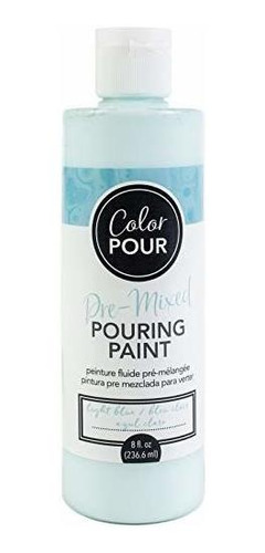 American Crafts Color Pour Paint 8oz Light Blue, Multicolor