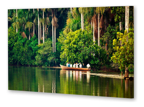 Cuadro 20x30cm Jungla Amazonas Barquito En El Rio M2