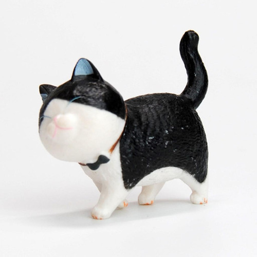 6 X 9 Piezas Lindas Figuras De Gatos Sólidos Adornos De