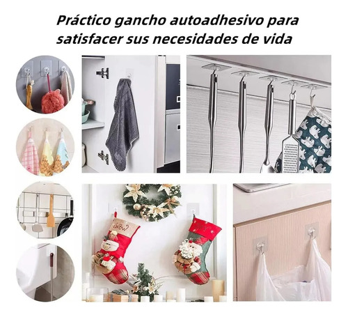120pcs Ganchos Adhesivos Impermeable Multiuso De Baño Cocina Blanco