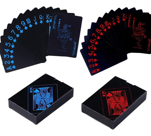 Pack 2 Naipe Cartas Barajas Españolas Azul Y Rojo, Poker