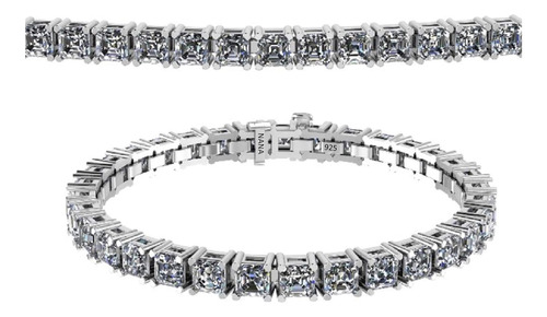 Pulsera Nana De Plata Con Circonitas Swarovski Asscher, 7-5,