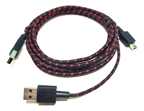 Cable USB mini USB compatible para teclado Hyperx Alloy Gamer, color negro/rojo