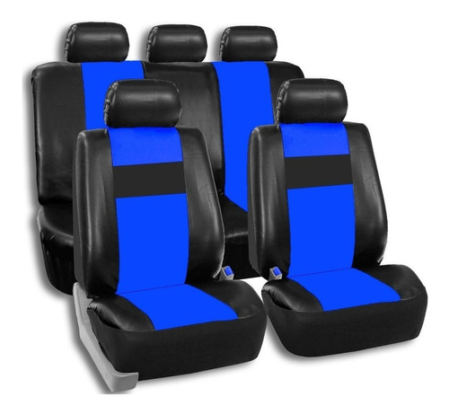 Funda Cubre Asiento Auto Eco Cuero Easy Azul Dinamic