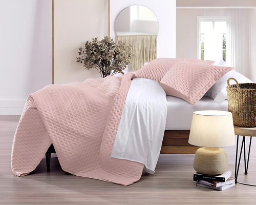 Colcha De Matelassê Boulevard King - Altenburg - Rosa Lille Tecnologia Ultra Wave