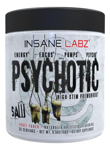 Insane Labz Psychotic Saw®, Polvo De Preentrenamiento De Alt