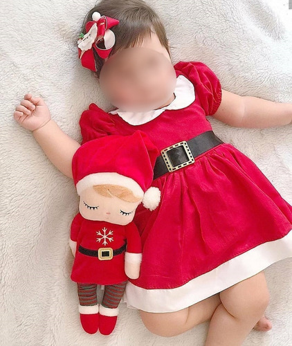 Imagem 3 de 10 de Vestido Natal Infantil E Bebê Vermelho Mamãe Noel Foto