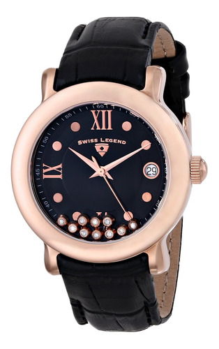 Reloj Mujer Swiss Legend 22388-rg-01 Cuarzo Pulso Negro En