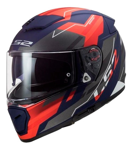 Casco Moto Ls2 Ff  390 Breaker Evo Beta Rojo Azul / Pinlock 