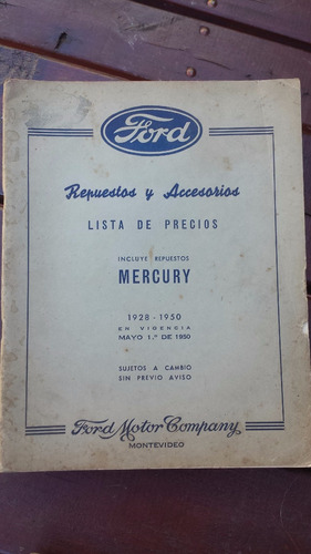 Lista De Precios De Ford Y Mercury De 1928 A 1950!!