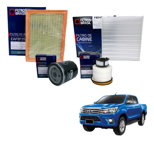 Kit Filtro Toyota Hilux 2.8 Turbo Diesel Apos 2016