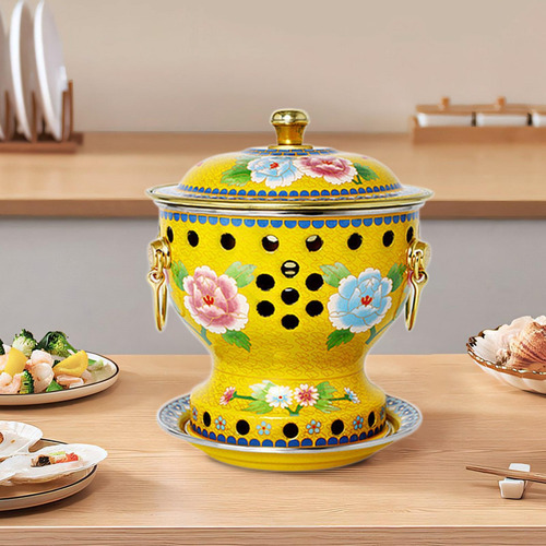 Copper Hot Pot Cookware Family Gathering Alcohol Hot Yellow