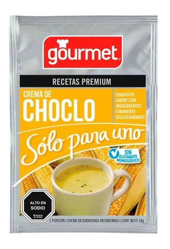 Crema Para Uno Gourmet 18 Gr Choclo(10 Unidad )-super