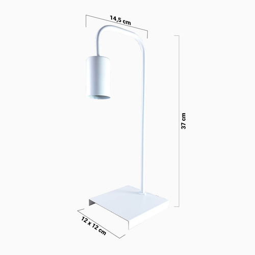 Lampara Velador Nordico Industrial Negro / Blanco Led E-27