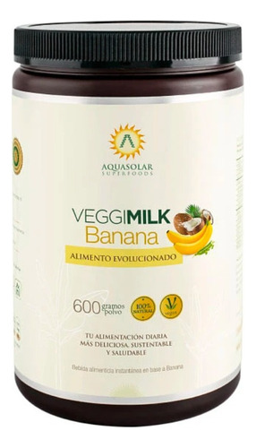 Bebida Vegetal Veggimilk Banana Aquasolar  600 Grs