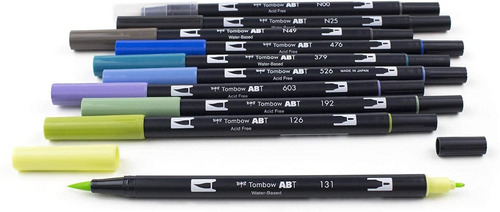 10 Marcadores Tombow Dual Brush / Landscape Paisajes