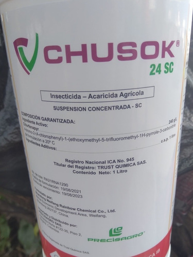 Imagen 2 de 2 de Chusok Insecticida Acaricida Cholorfenapyr Importado Sellado