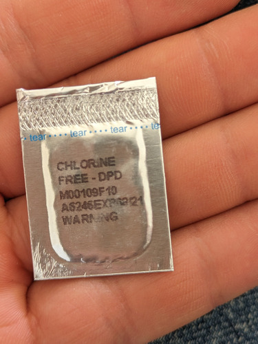 Sobres De Reactivo P/cloro Libre Dpd O-2.00 Mg/ Pk/ 100 Hach