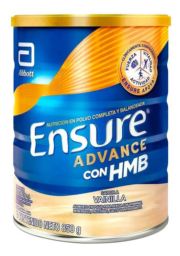 Imagen 1 de 1 de Ensure Advance Con Hmb ( Lata Grande 850gr Solo Vainilla)