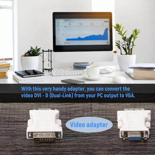 Adaptador Dvi Macho (dvi - D 24 1) A Vga Hembra (15 Pines) -