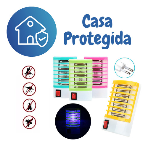 Kit 5 Mata Pernilongos Moscas Tomada Elétrico Luz Noturna