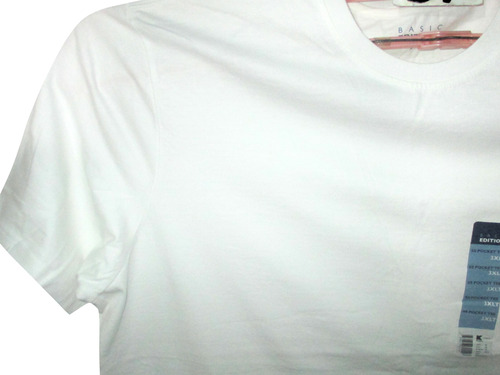 Camiseta Blanca Casual Cuello Redondo Talla 3x Basic Edition