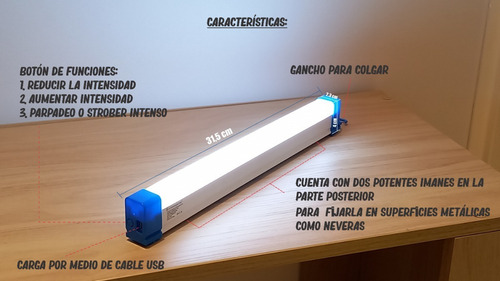 Imagen 3 de 5 de Lámpara De Emergencia Led Compacta Tipo Neón Luz Intensa.