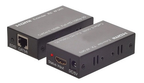 Imagem 1 de 4 de Extensor Hdmi Rj45 60m 60 Metros Adaptador Cabo Rede Cat 5 6