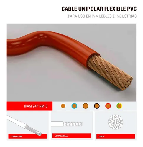 Cable Unipolar 4 Mm Cat. 5 Iram Mh Rollo 100mt