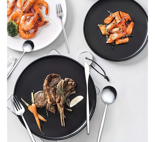 Juego De 40 Cuchillos, Tenedores Y Cucharas De Acero Inoxidable Plateado