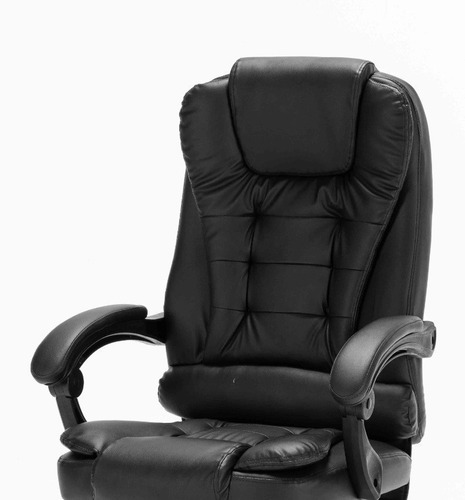 Cadeira Home/office Com Massagem Apoio Nos Pés. Cor Preto Material do estofamento Couro sintético