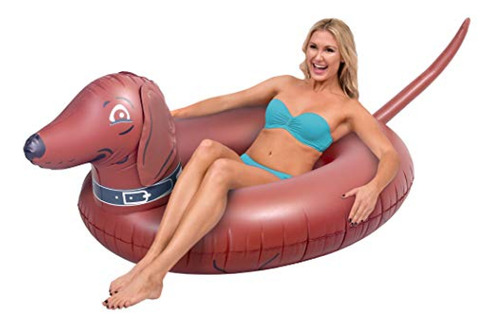 Flotadores  Gofloats Wiener Dog Party Tube Balsa Inflable, F