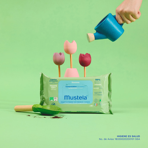 Mustela Toallitas Húmedas Compostables con Perfume 60 Un