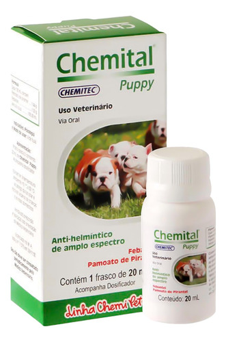 Vermífugo Chemital Puppy Para Cachorro Frasco 20 Ml