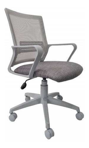 Silla de escritorio Link ergonómica  gris con tapizado de tela spazio y mesh