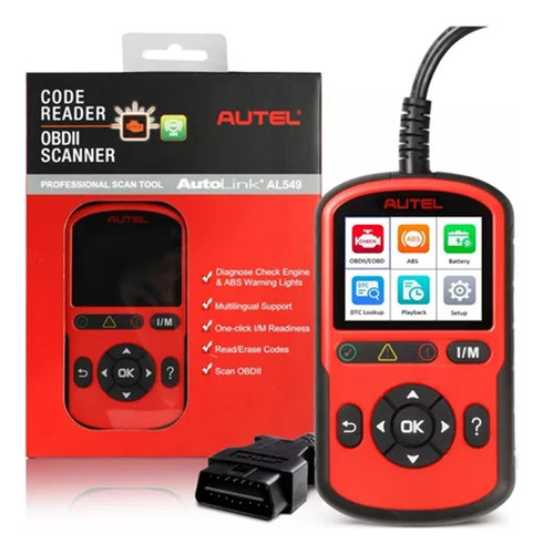 Escaner Autolink Al549 Admite 10 Modos De Prueba Obdii Autel