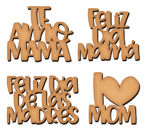 70pz De Letreros Mamá Mdf 12cm Decoración Adorno