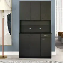 Comprar Mueble De Microondas Mas Repostero Pierina Negro Tu Mesita