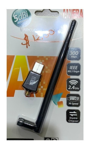 Adaptador Antena Para Red Wfi Wireless 300mbps 5dbi Anera