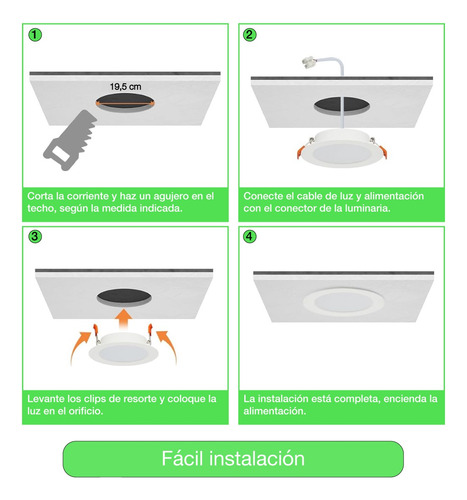 Pack 10 Panel Led Foco Plafón Backlight Emb Redond 18w 6500k